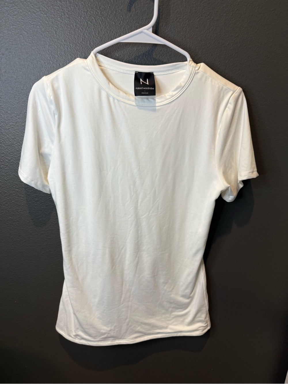 naked wardrobe Men’s White Crew Neck Short Sleeve Tee